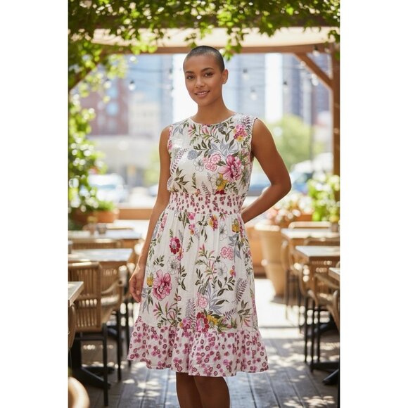 Bila Dresses & Skirts - Bila Floral feminine dress XL blouson Fairycore Easter coquette milkmaid modest